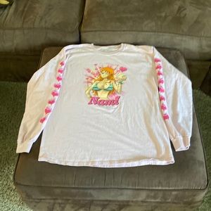 Nami OnePiece Long sleeved T-shirt.  Pink.  Size large.